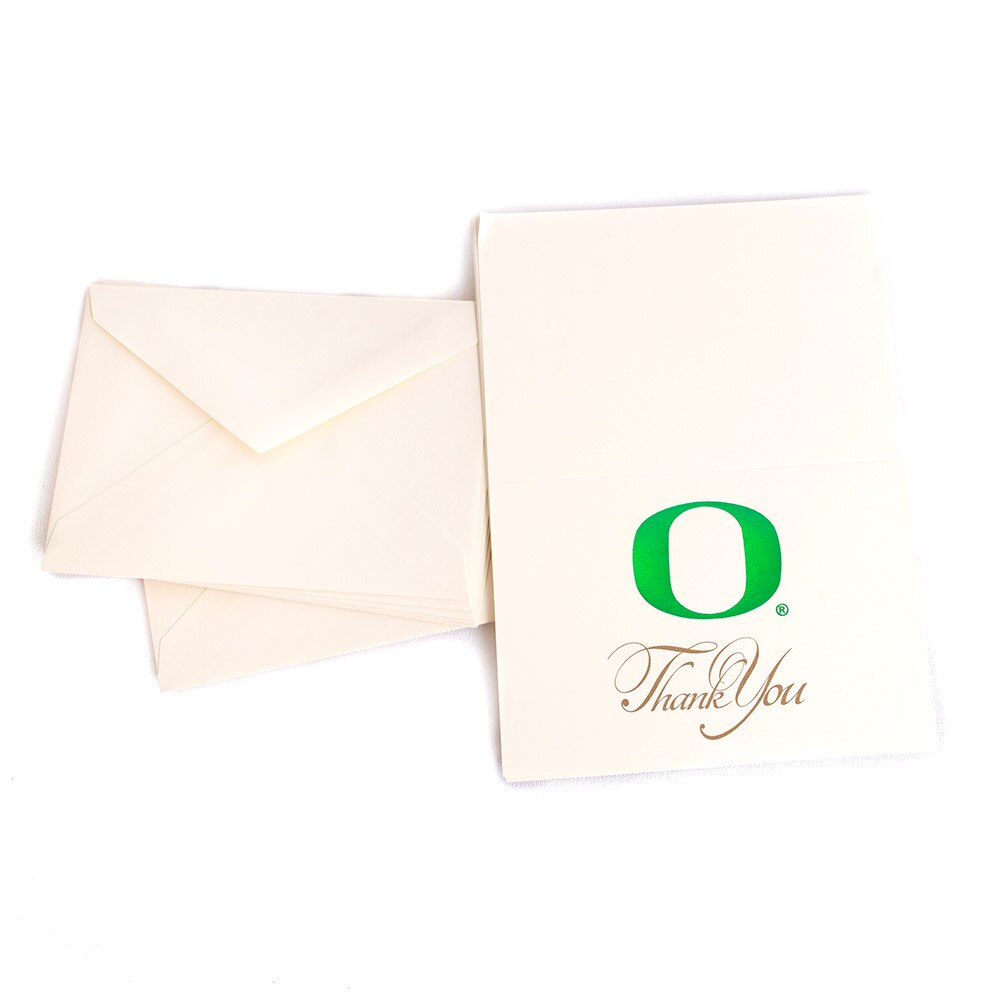 Classic Oregon O, Josten's, White, Greeting Card - Thank You, Grad, Blank, 10 pack, 791211